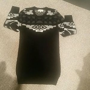 YMC brand black aztec print  wool sweater dress